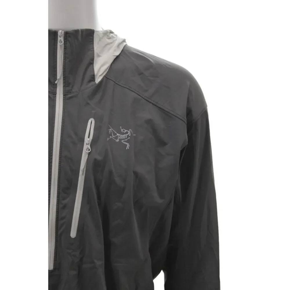 Arcteryx Mens Windbreaker Gray Zip Nylon Size S